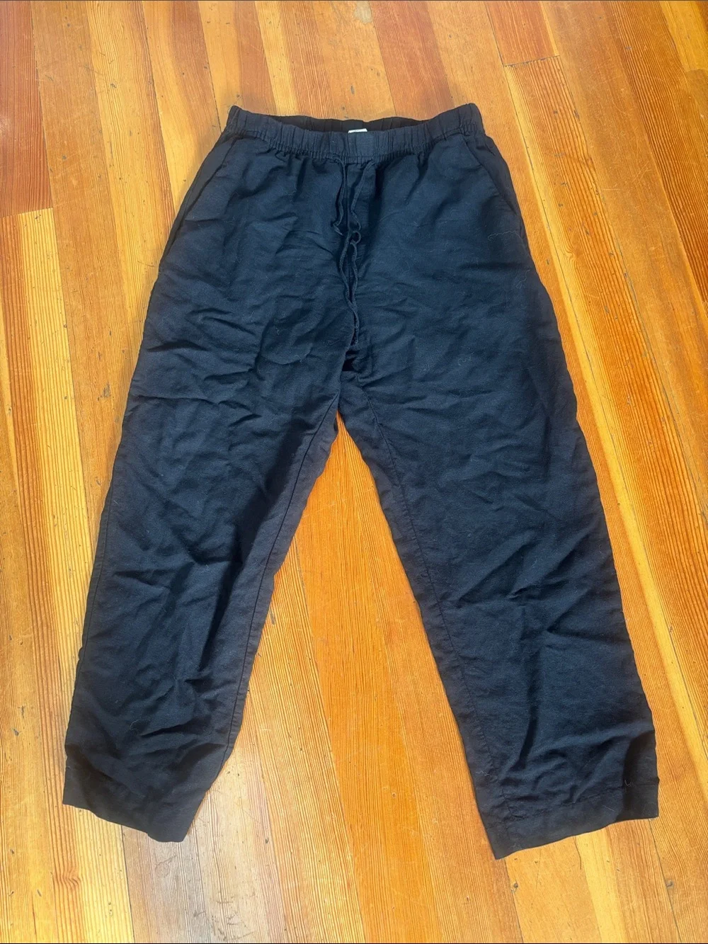 H&M Linen Pant Black Size S with drawstring